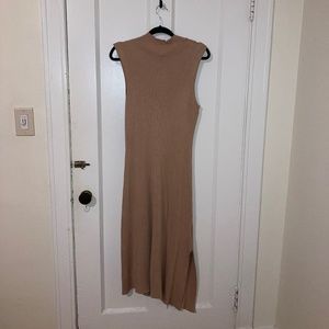Rachel Roy Knit Pale Pink Nude Maxi Asymmetrical Dress Size Large